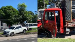 ‘pau-de-arara’-colide-com-carro-e-deixa-pessoa-ferida-na-av.-almirante-barroso,-em-belem;-video