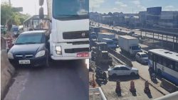 carro-e-prensado-por-caminhao,-e-acidente-gera-engarrafamento-na-br-316,-na-grande-belem